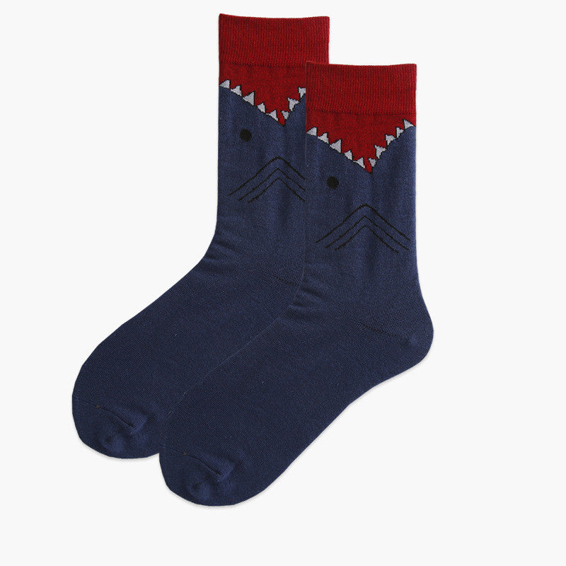 Novelty Funny Men Graphic Socks Combed Cotton Oil Painting