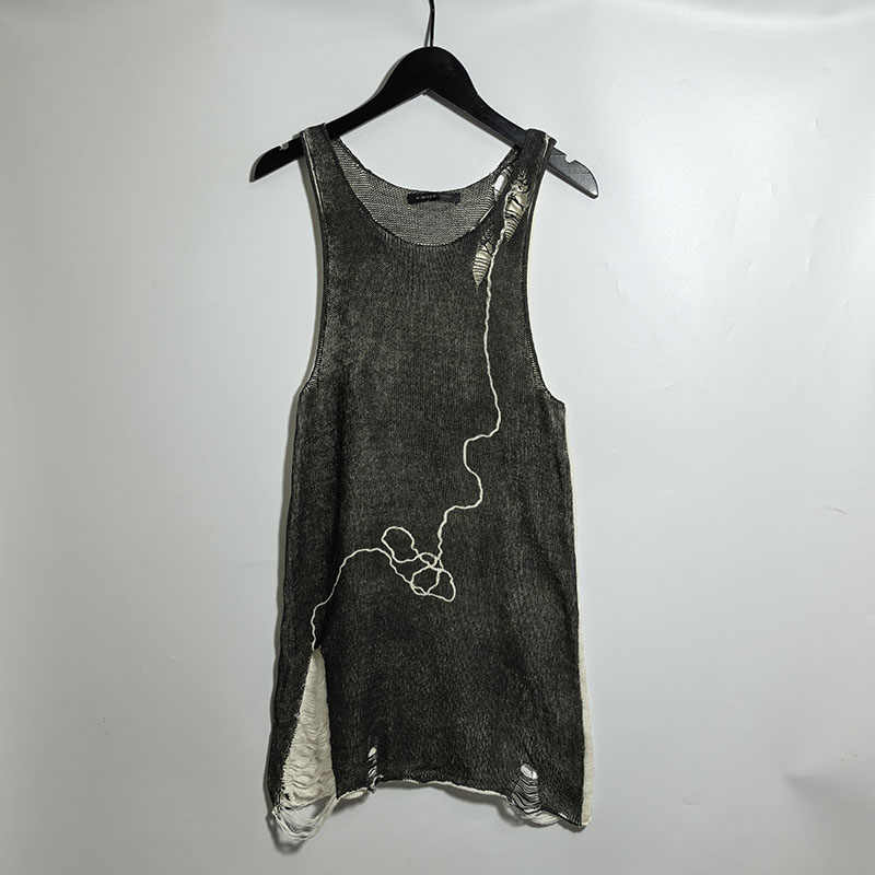 Round Neck Knitted Printing And Dyeing Cotton Vest