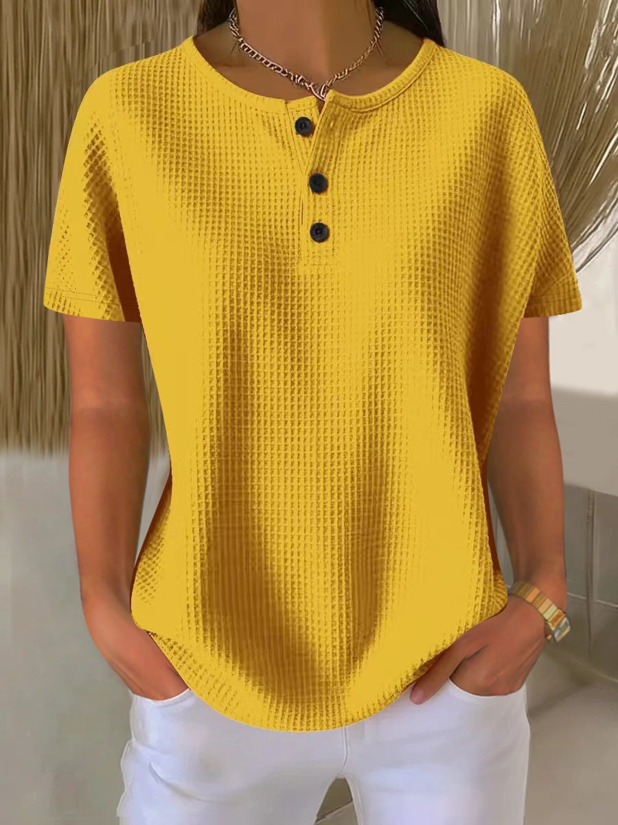 Summer New Solid Color Pullover Loose Top