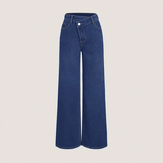 Autumn Leisure Straight Loose Diagonal Jeans