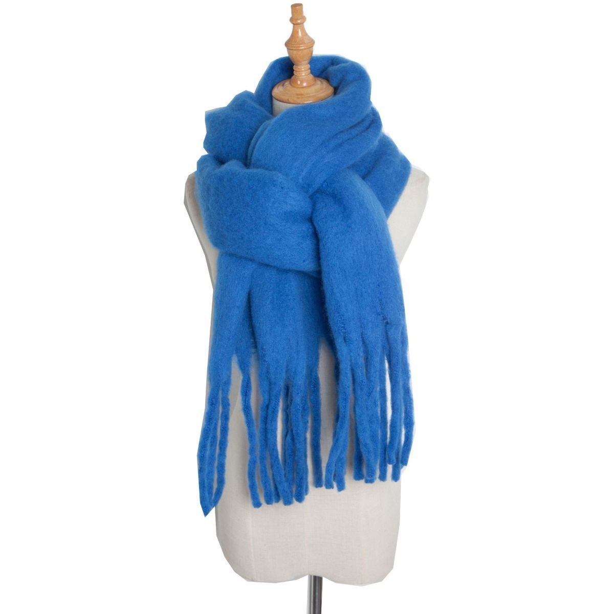 Mohair Twist Flet Plys Tørklæde til Kvinder Vinter Fortykket