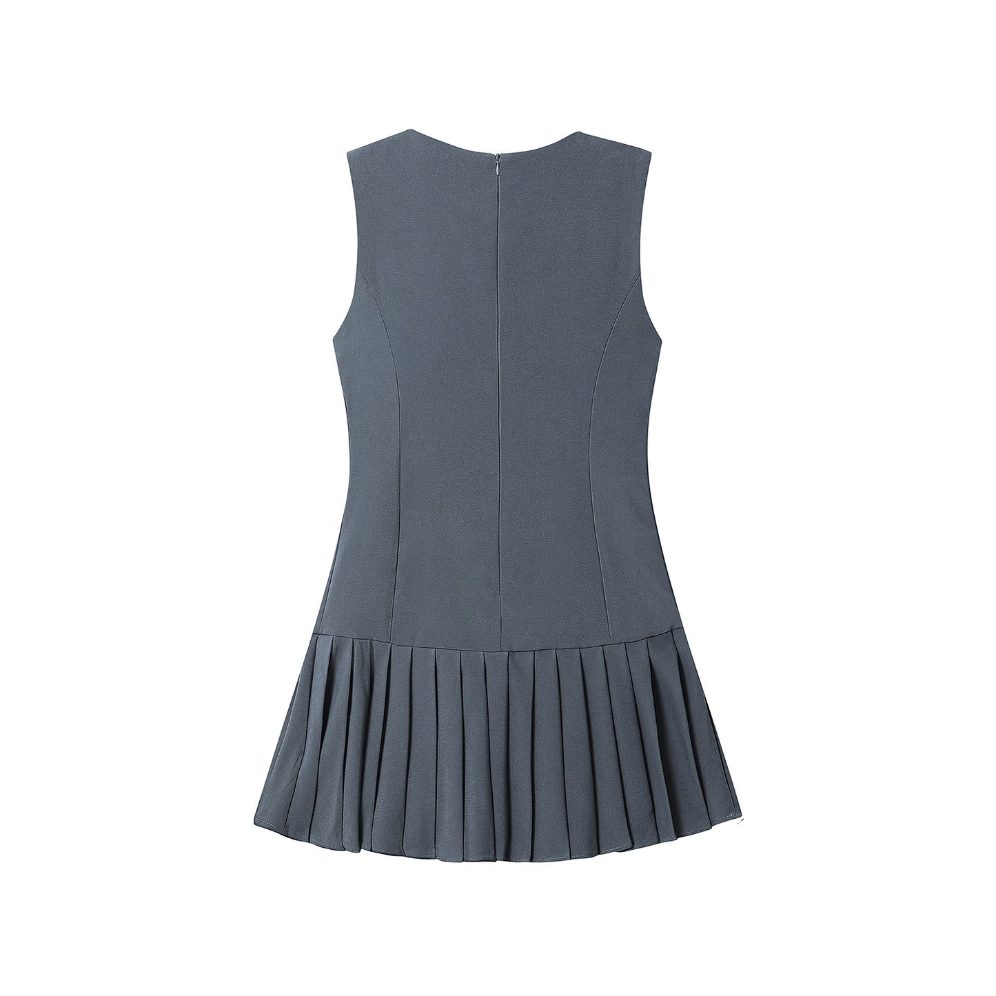 Gentle Feminine Pleated Dress With A Bow For Slimming Look