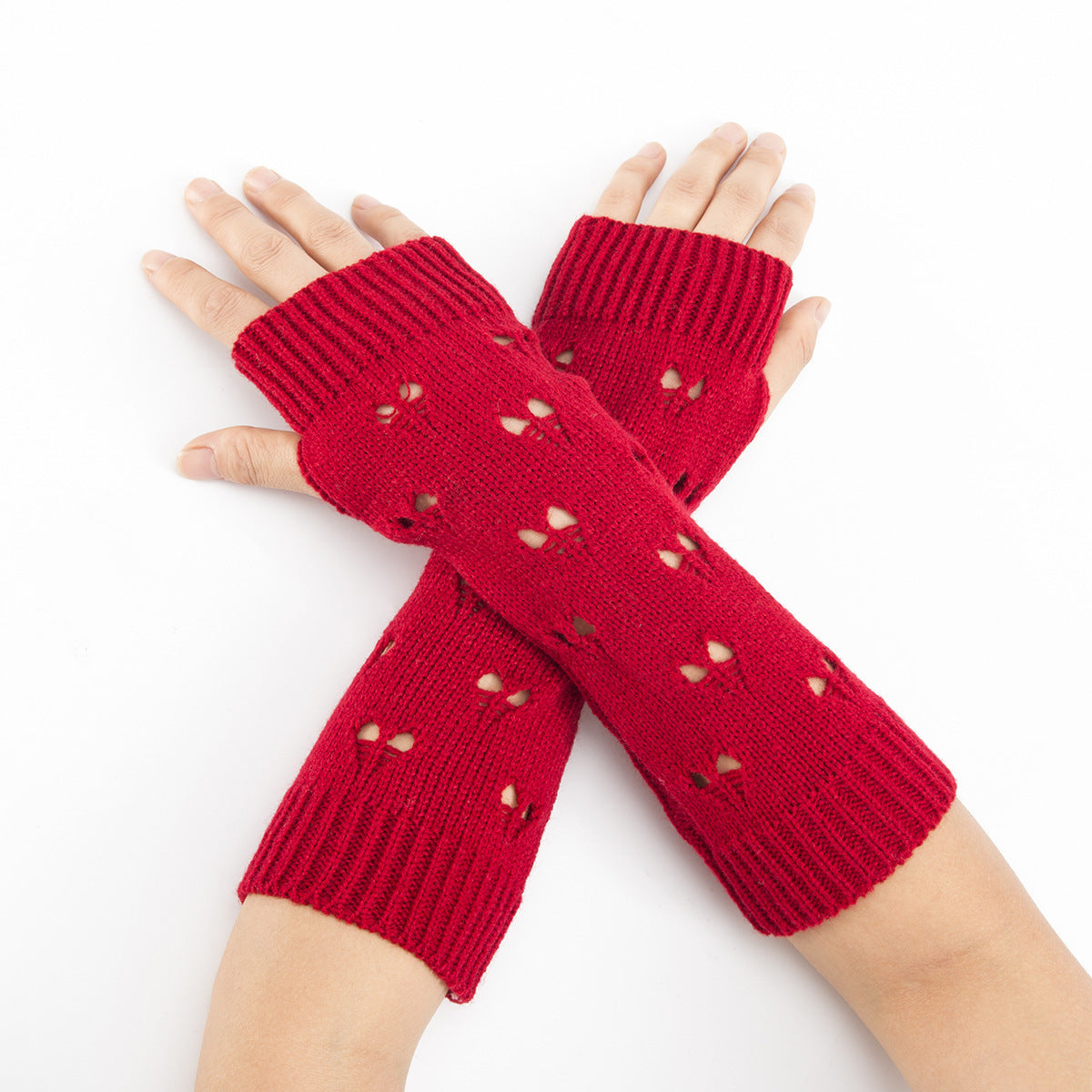 Ladies Jacquard Love Knitted Wool Warm Arm Cover