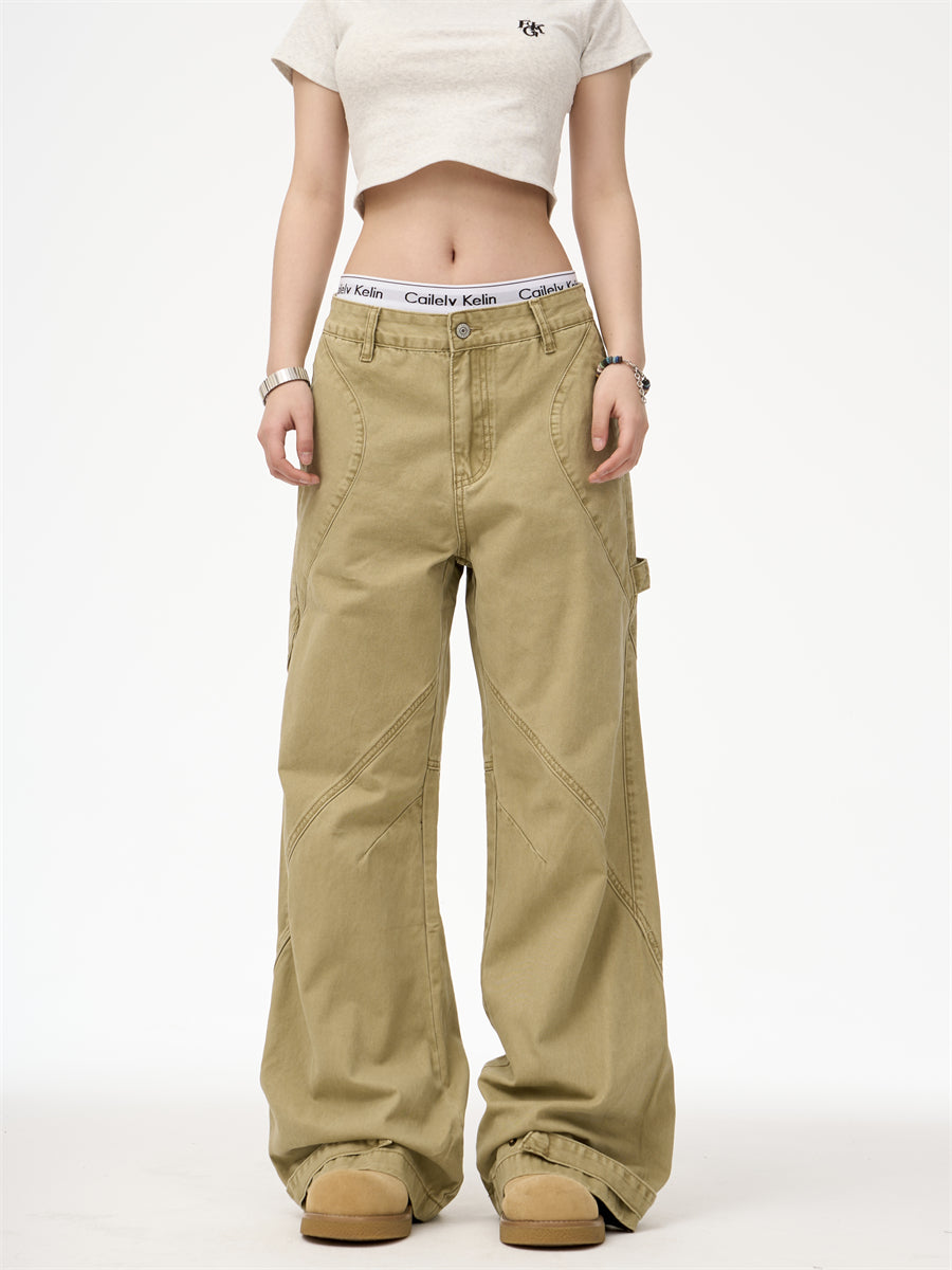 Paratrooper Washed Distressed Straight Deconstructed Vibe Casual Jeans