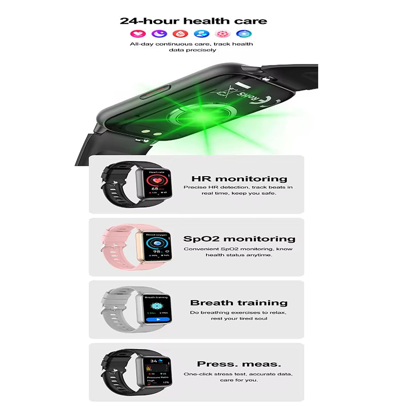 2025 New Grade Nursing Smart Watch AMOLED Blood Oxygen ECG + PPG Blood Pressure Body Temperature Bluetooth Health Smartwatch