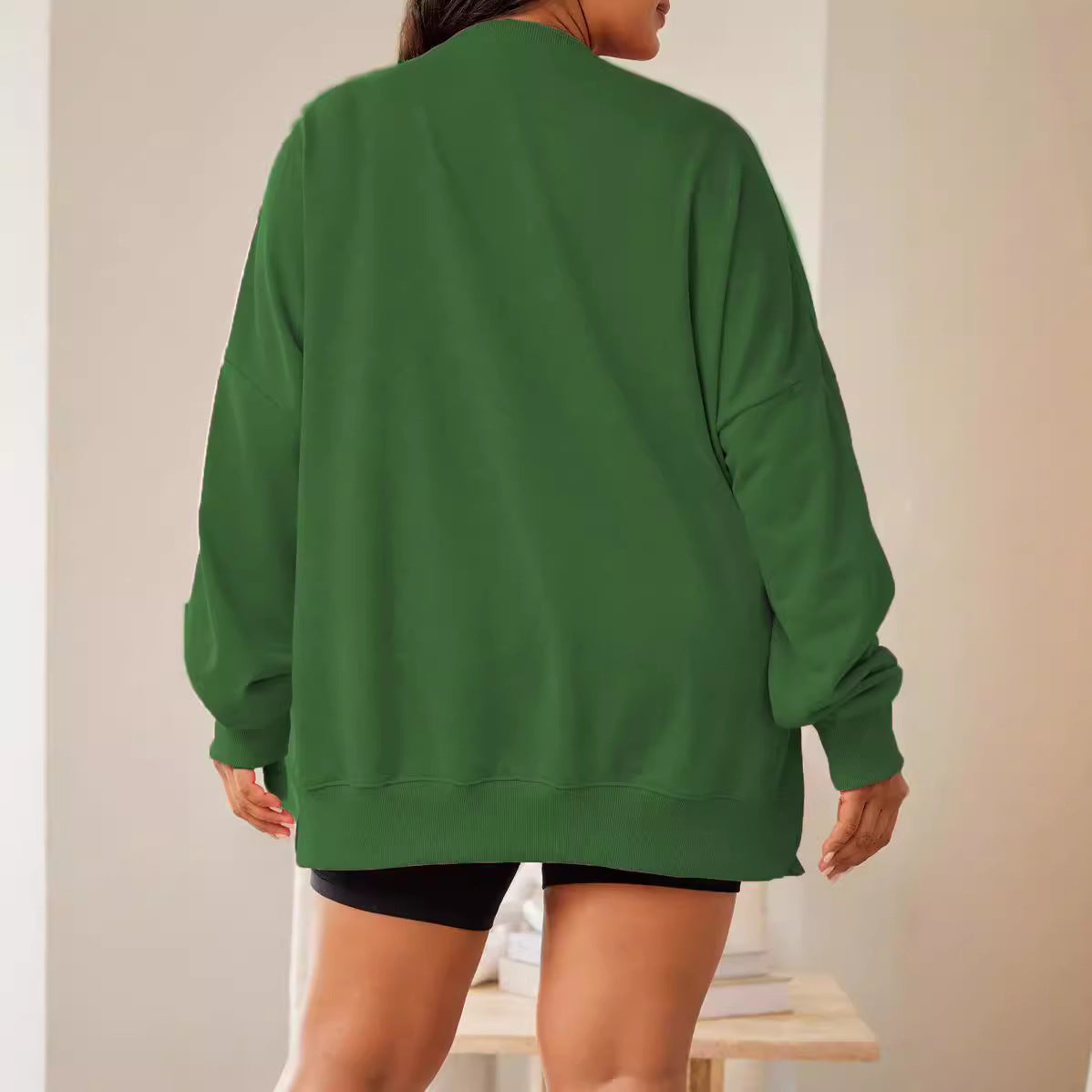 Julpaillettop top til kvinder, løs afslappet langærmet sweater