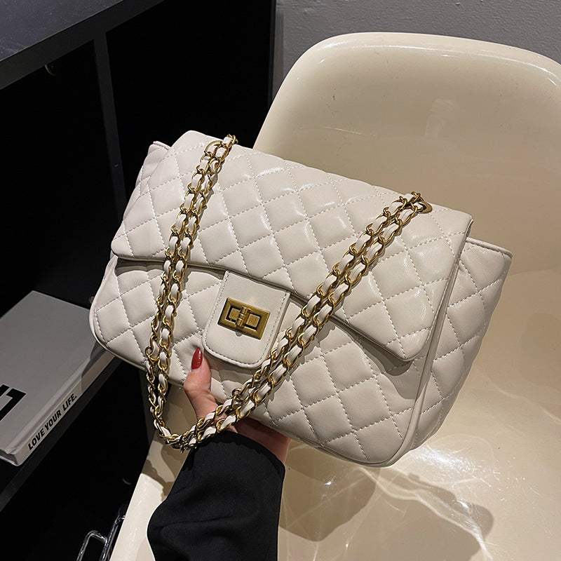 Lingge Embroidery Small Bag Female Fashion Chain
