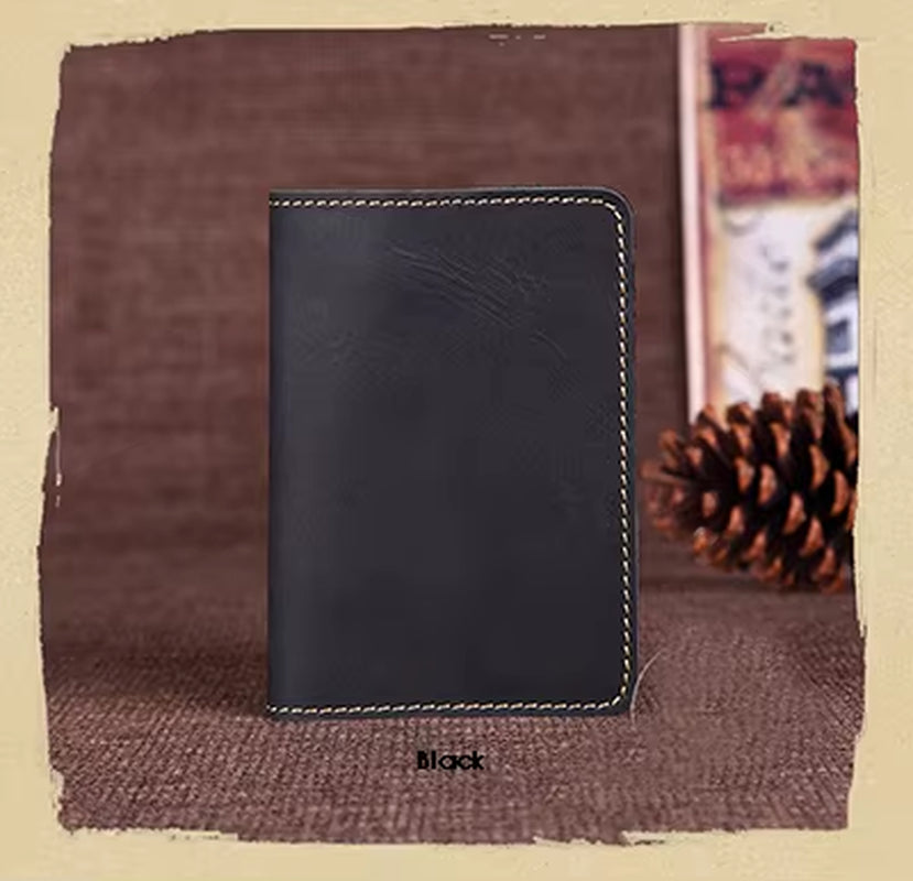 New 2022 Genuine Leather Passport Wallet Vintage Cow Leather Passport Cover Unisex Wallet Credit Card Holder Travel Wallet