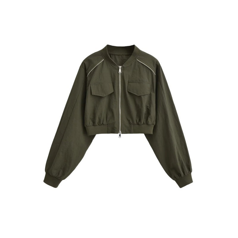 Short American-style Vintage Workwear Jacket