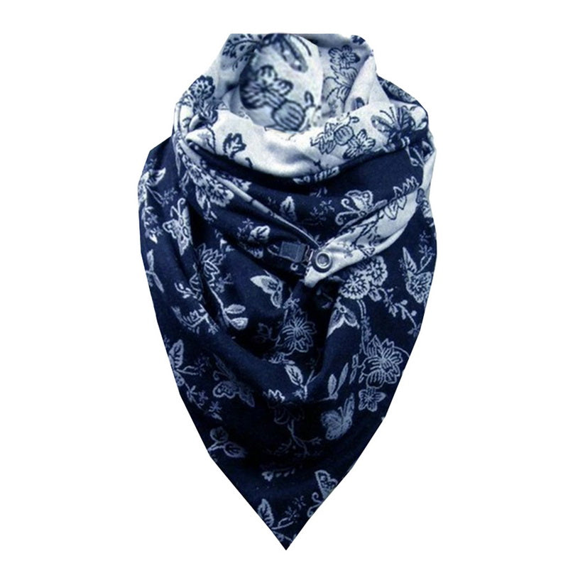 Padded Warm Shawl Printed Bib Scarf