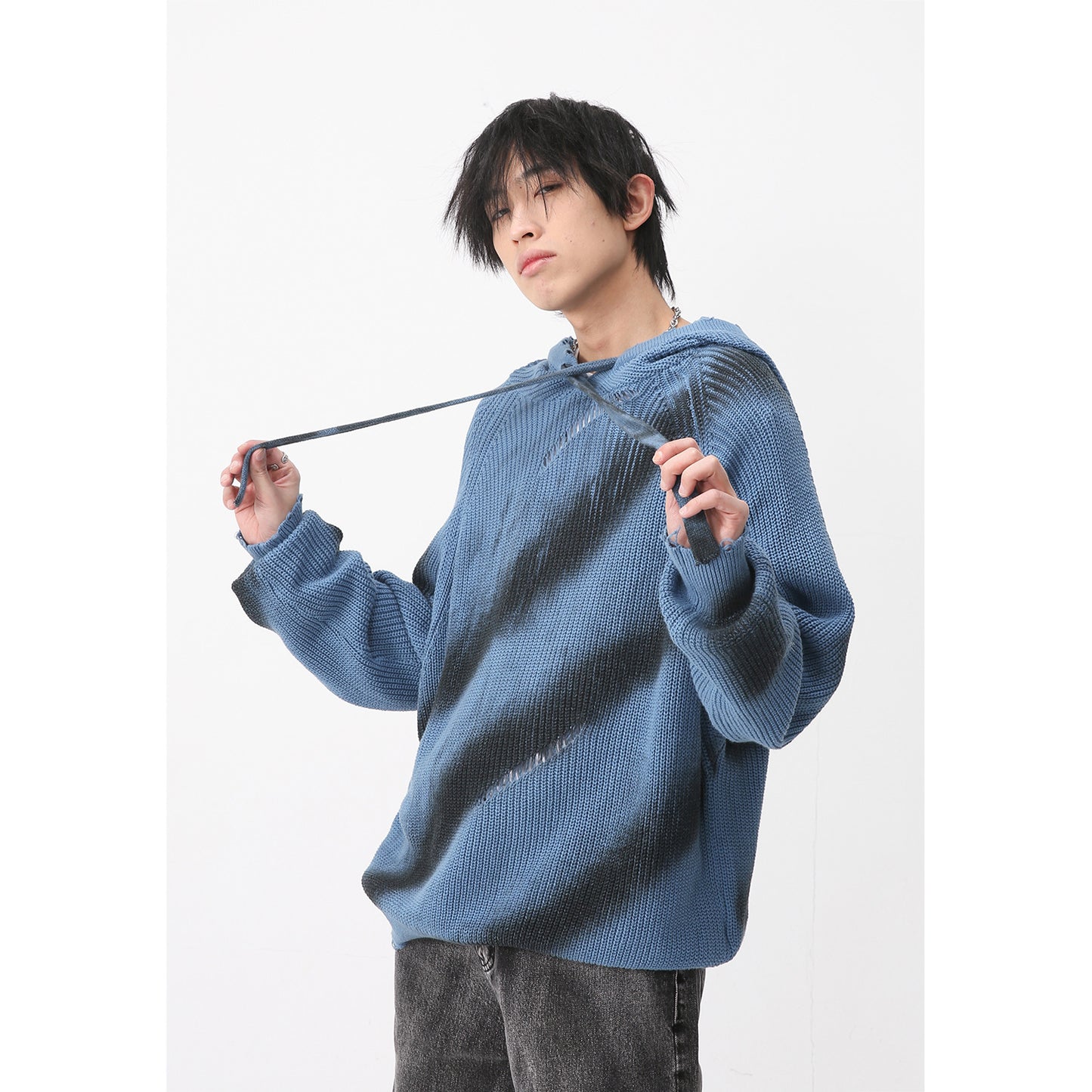 Long Sleeve Hooded Sweater Striped Sweater Personality