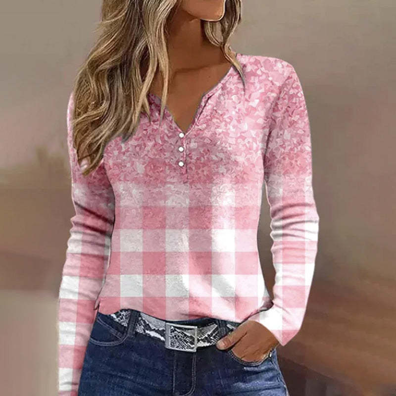 European And American Sweet Casual T-shirt 3D Digital Top
