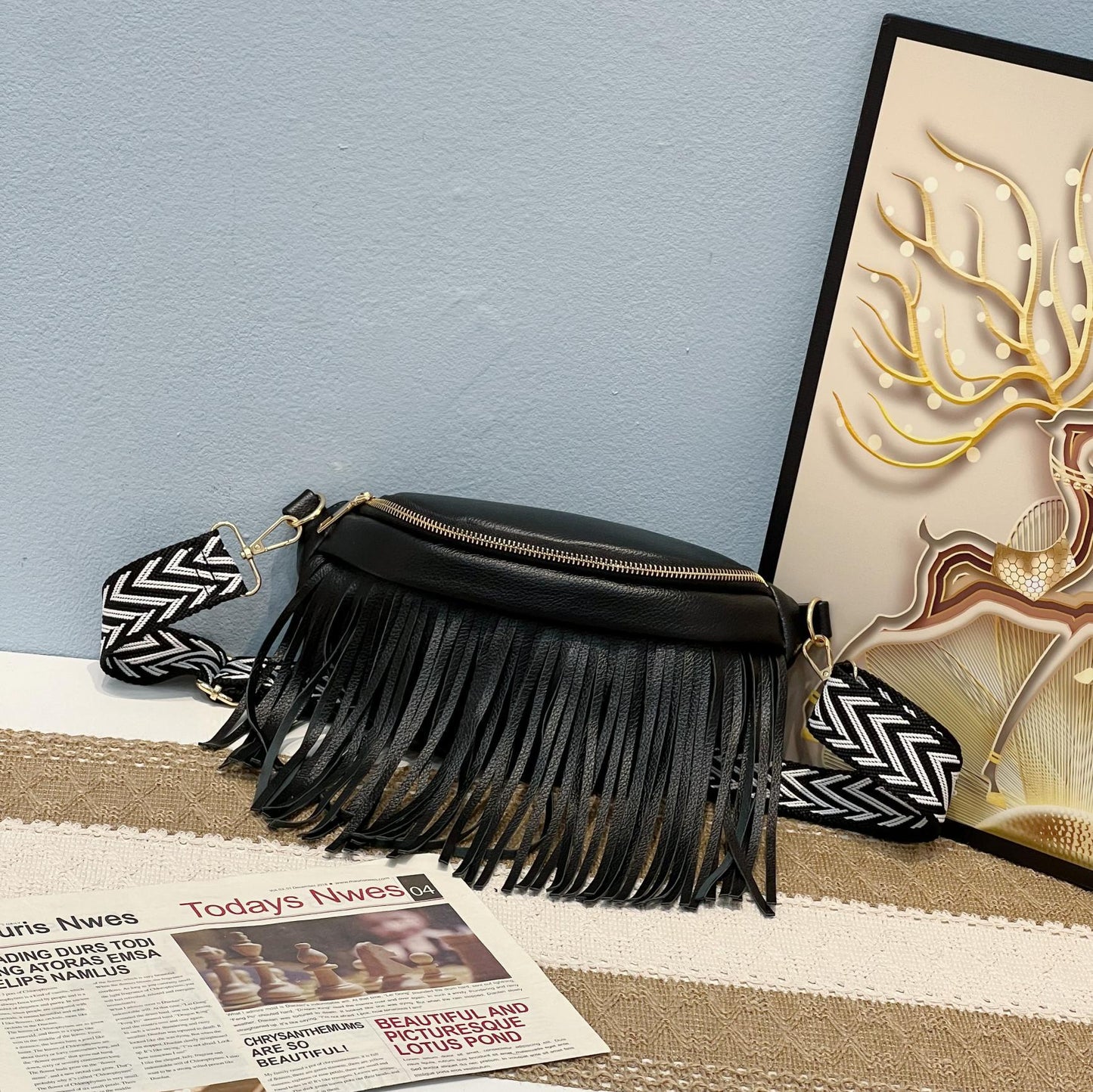 Women's Crossbody Tassel Waist Bag