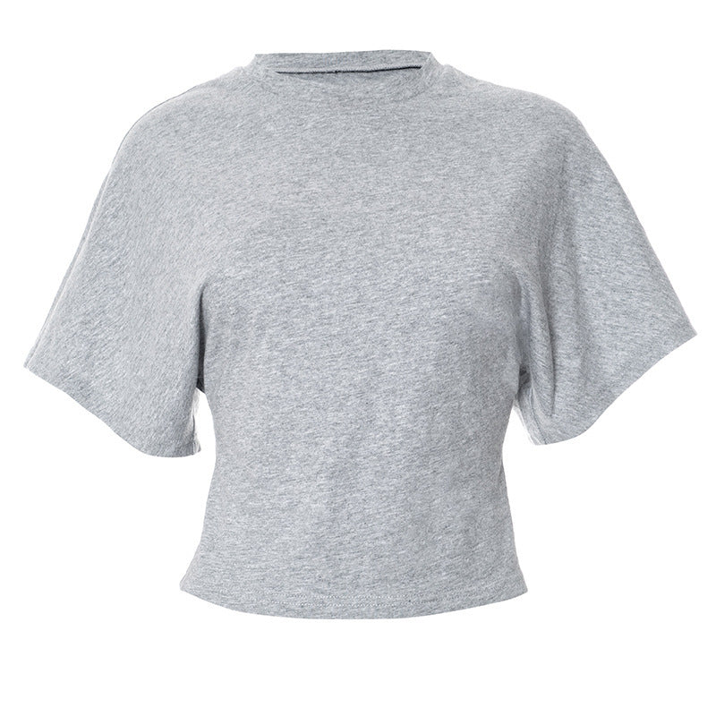 Summer Loose Cover Belly Slim Sweet Spicy Design Sense Shoulder Top