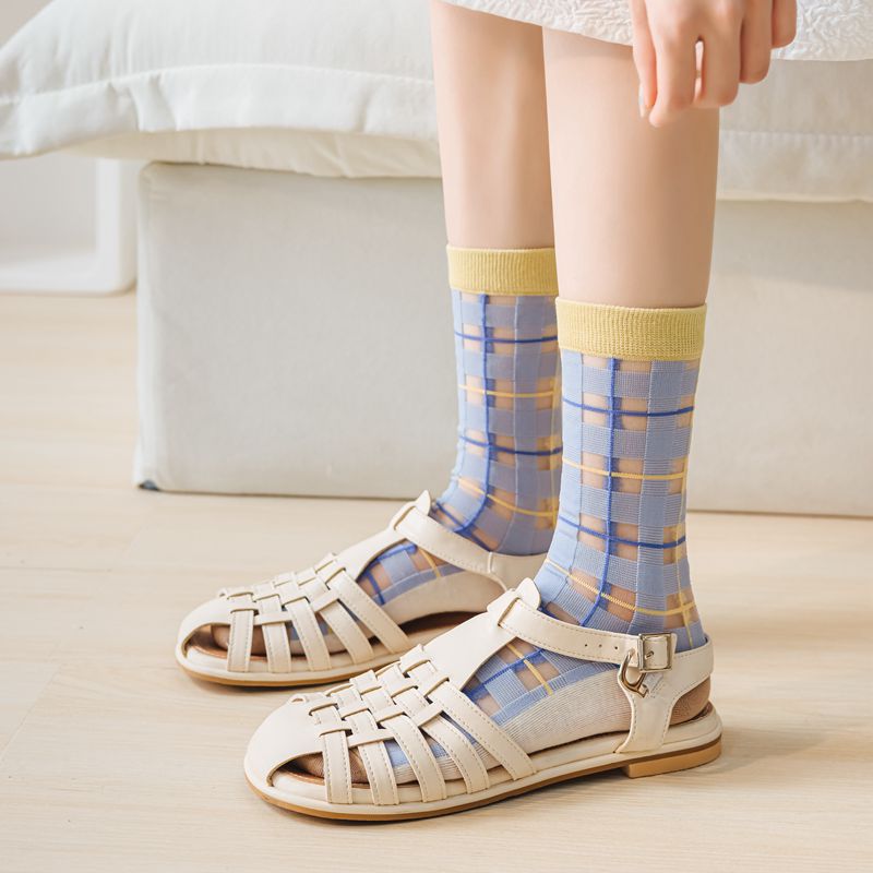 Retro Haze Blue Long Socks