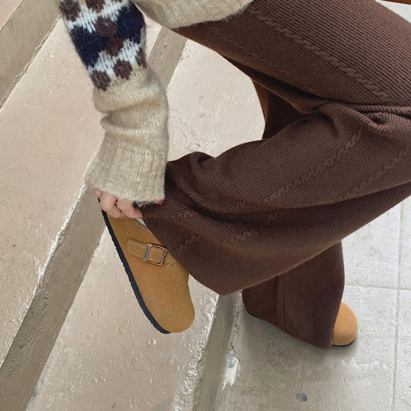 Women's Twist-covering Knitted Wide-leg Pants