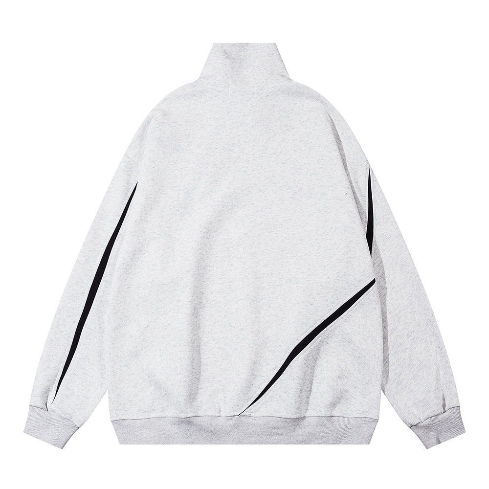 Irregular Color Matching Topstitching Loose Top