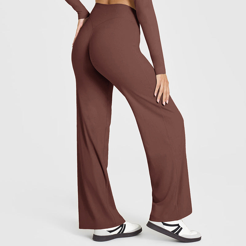 Fashionable Loose Straight-leg Yoga Pants For Women