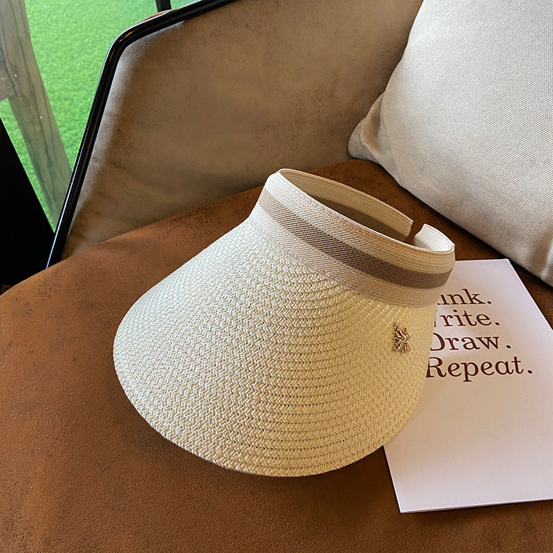 Women's Straw Empty Top Peaked Hat
