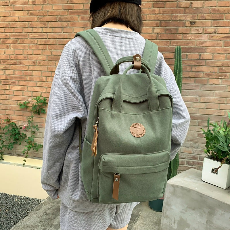 Women's Korean Vintage Portable Canvas Backpack