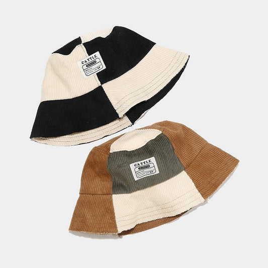 Korean Version Patchwork Color Corduroy Fisherman's