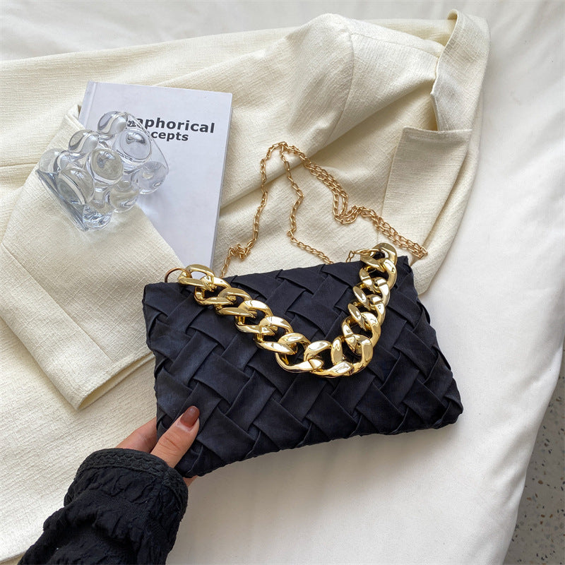 Simple Chain Shoulder Bag Solid Color Fashion