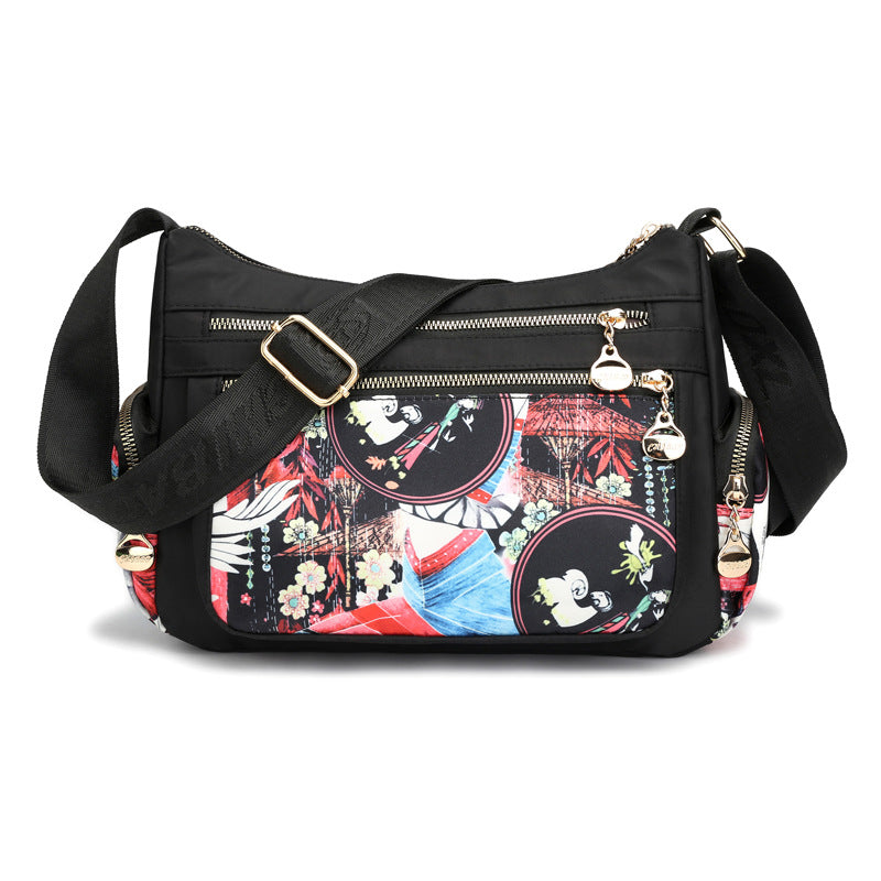 Ethnic Nylon Women's Bag Printed One Shoulder Diagonal Span