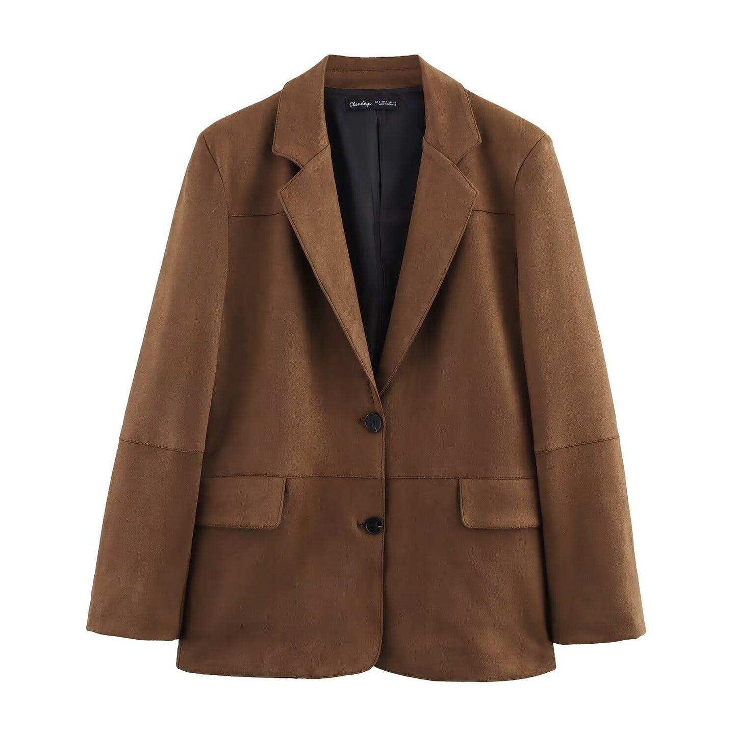 European And American Style Suede Blazer Straight-leg Pants Suit Female B482241