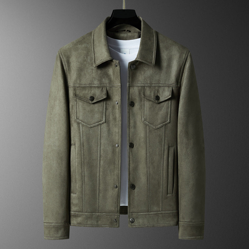 Fashion Retro Trend Slim Fit Handsome Casual Turn-down Collar Coat Men