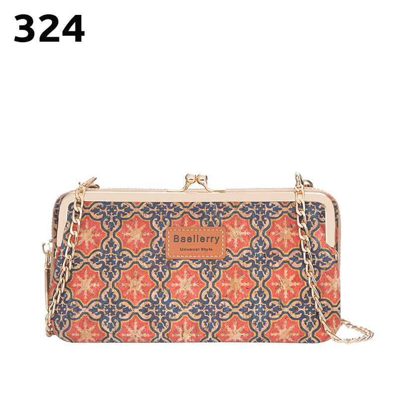 Women's Fashion Cross Section Print Multifunctional Zipper Shoulder Crossbody Bag