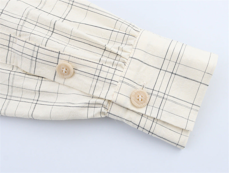 European And American Style Plaid Pilot Style Shirt Coat