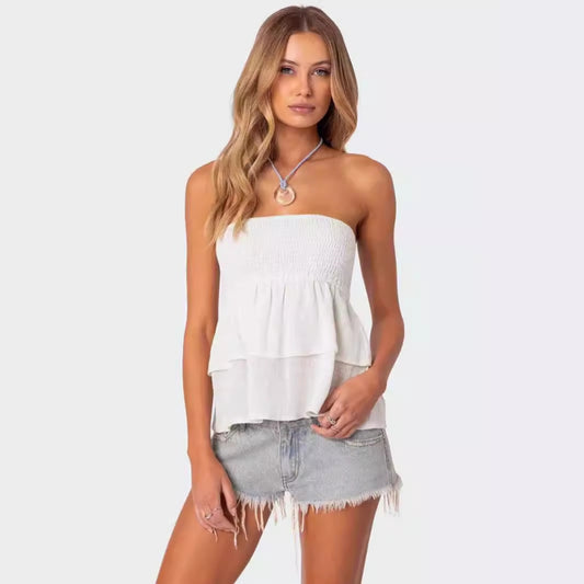 Summer Bandeau Sexy Off-the-shoulder Women's Top