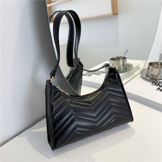 Fransk Niche-Design Rhombe Skuldertaske