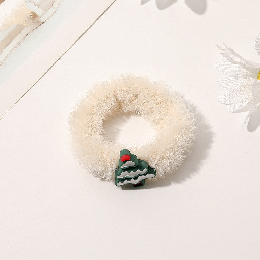 Cute Rabbit Furry Hair Ring Festive Atmosphere