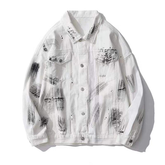 Hong Kong Style Denim Jacket Men's Winter High Street Jacket