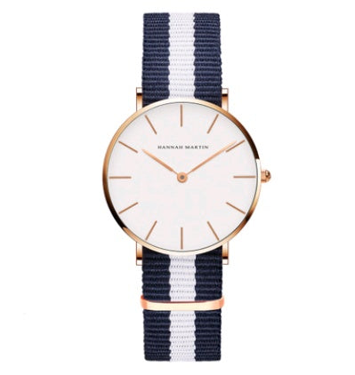 ladies simple watch waterproof Korean white belt student watch 36mm