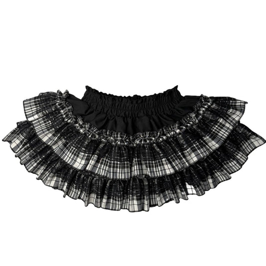 Dark Yabi Sweet Cool Hot Girl Punk Black Red Grace Puffy Cake Skirt With Lining