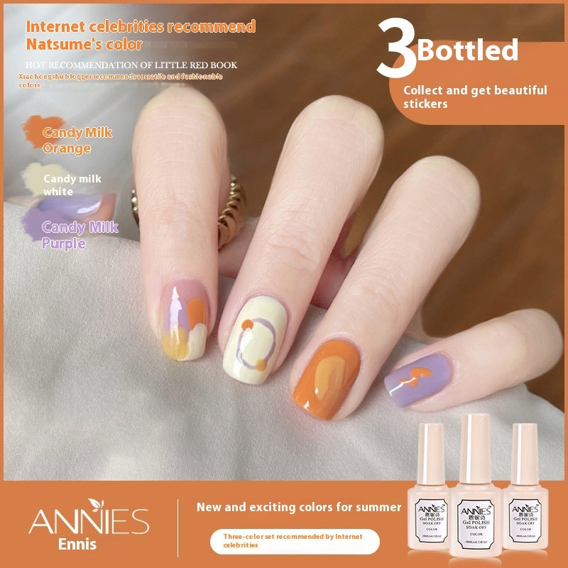 Women's Three-color New Ice Jelly Nude Color Gel Nail Polish Suit