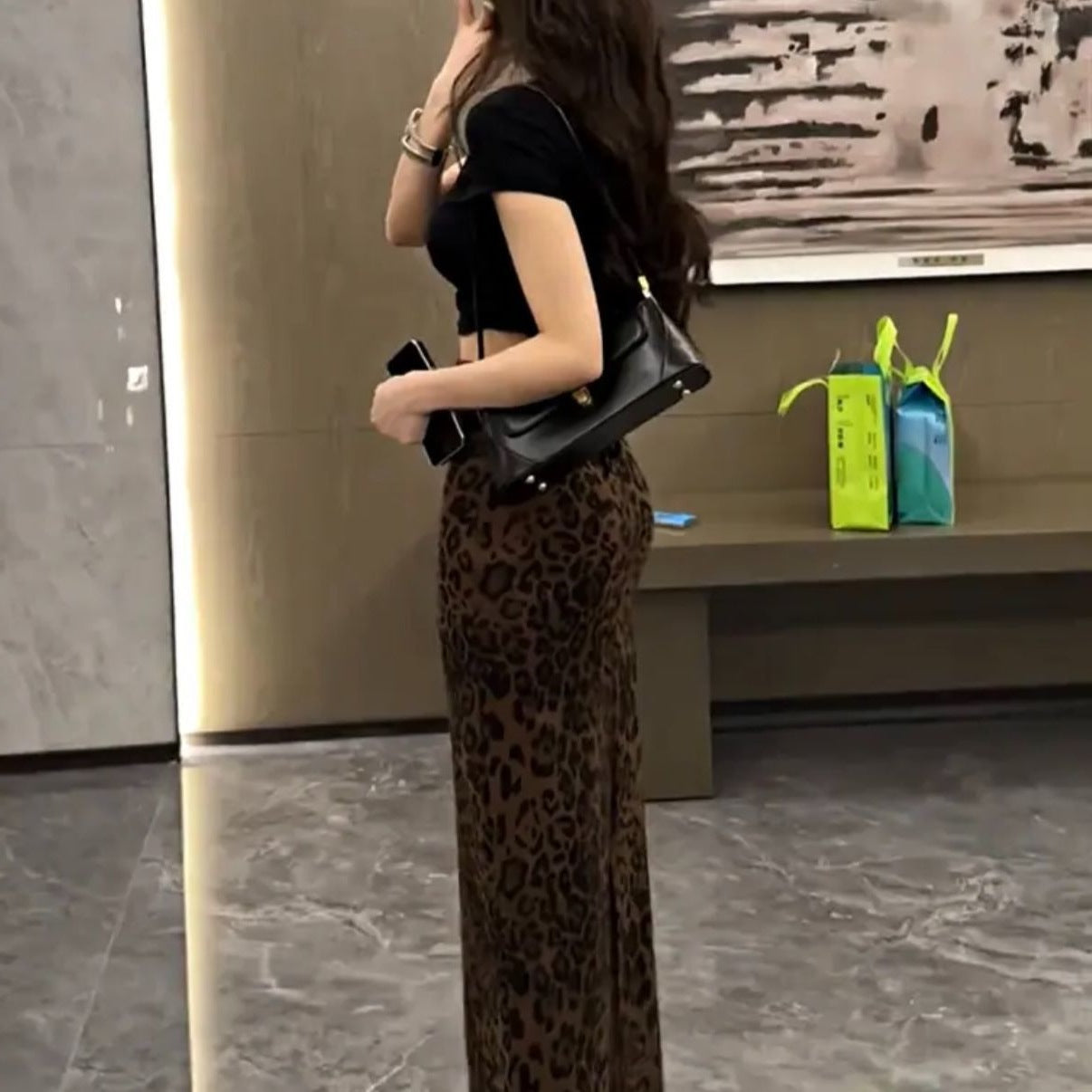 Sexy, Chic Leopard-print Skirt For Womenautumnwinter Style