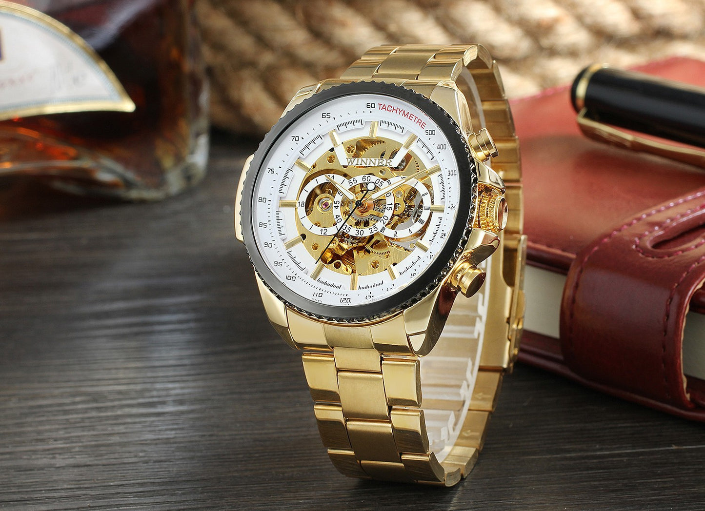 Hollow men's automatic mechanical watch