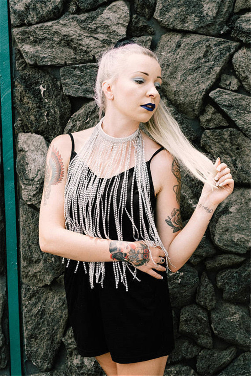 Long fringe Bib