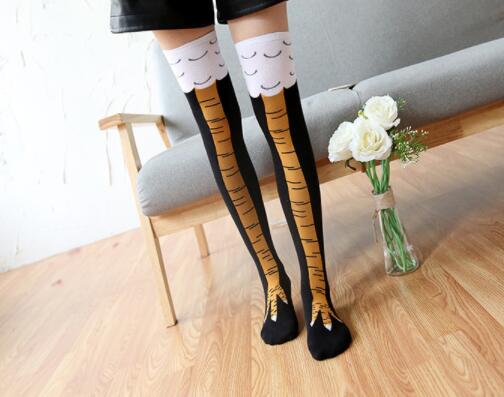 Day department school wind scheming thin medium socks lady over knee chicken feet socks creative thin leg socks pile socks pile socks long