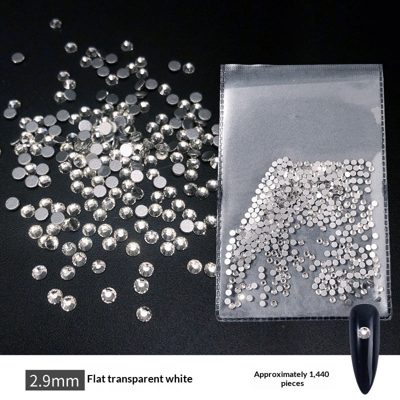 Transparent Flat-bottomed Small Round Rhinestones For Dazzling Nail Art