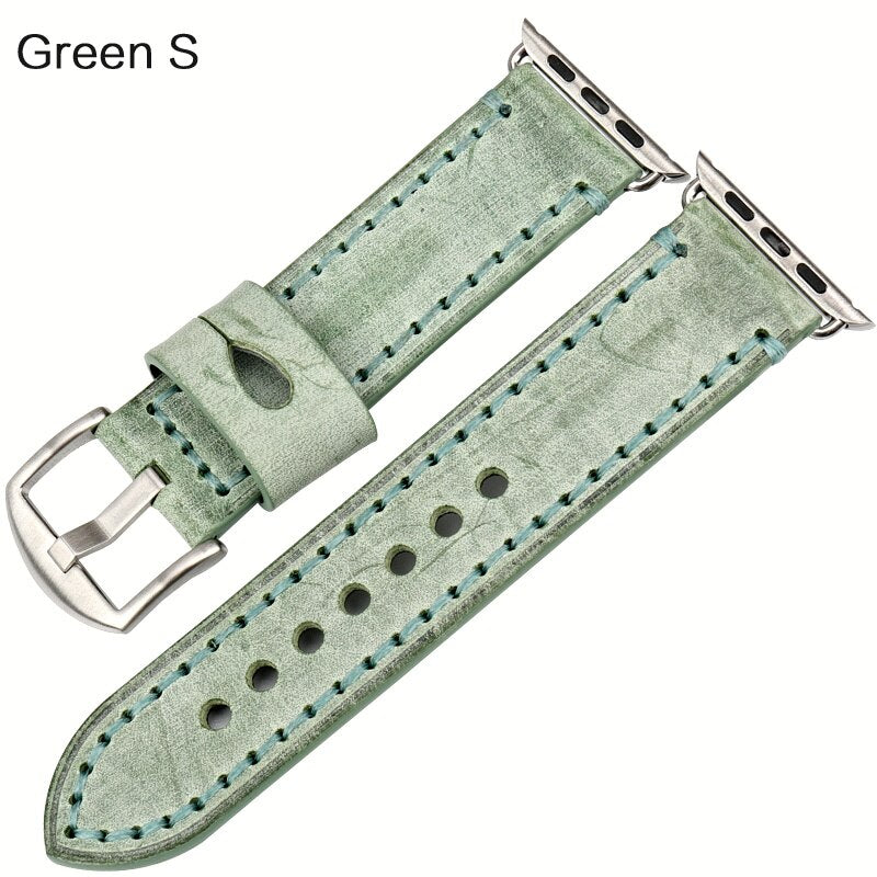 Watch strap with leather