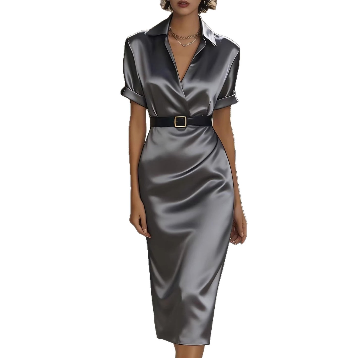 Women's Slim-fit Waist-cinching Dress
