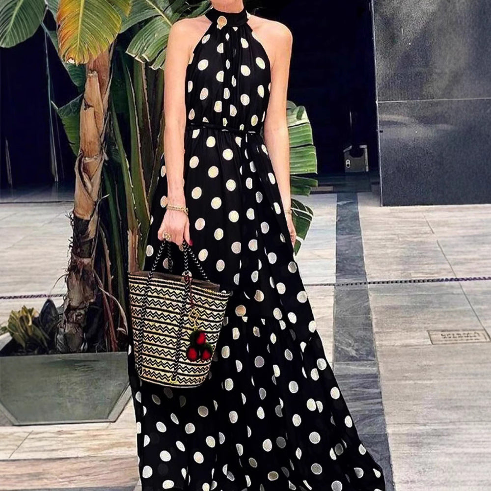 Women's Halterneck Printed Fashionable Dress