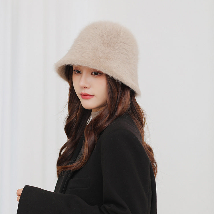 Rabbit Hair Bucket Fashionable Warm Hat