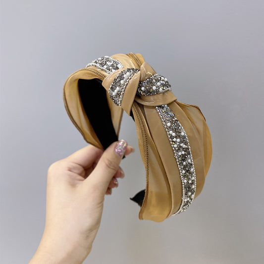 Pearl and diamond knotted headband