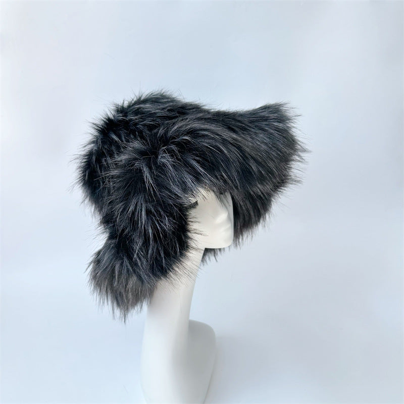 Warm Environmental Protection Fur Raccoon Fur Thickened Autumn And Winter Personalized Punk Hat