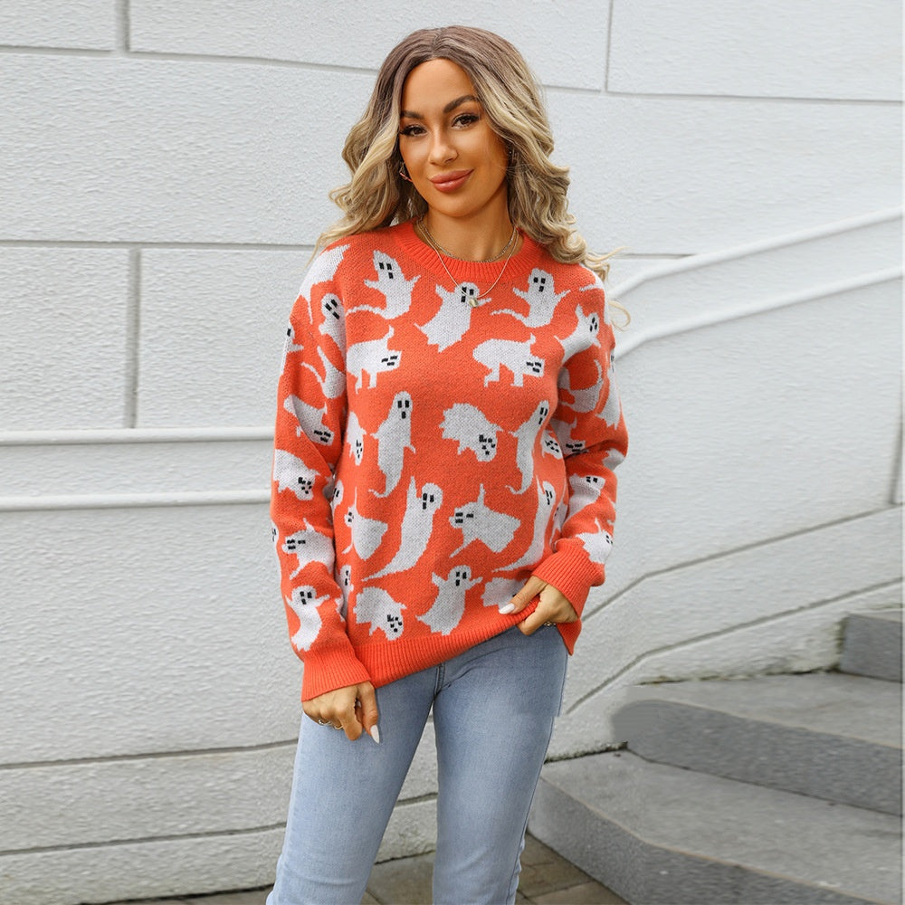 Halloween Sweater Pullover Plus Size Knitwear